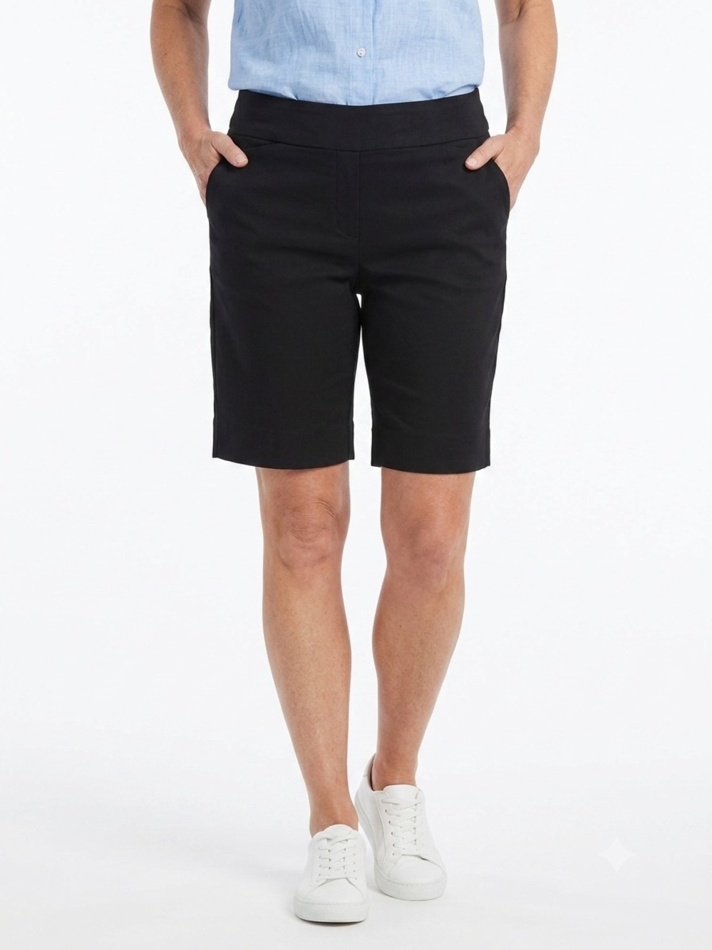 Hilary Radley Women's Classic Black Pull-On Shorts Sz L